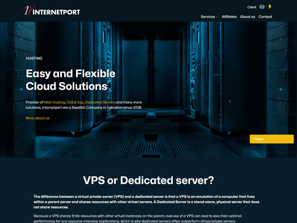 Internetport：#网络星期一# 抗投诉VPS，€12/年，2核/2G内存/50g SSD/10T流量/1Gbps带宽，瑞典VPS、无视版权