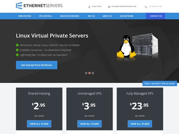 ethernetservers：便宜美国VPS，$14.95/年，10Gbps带宽，1G内存/1核/40gSSD/1T流量(不限流入)