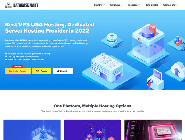 Database Mart： VPS/物理机/显卡服务器50%优惠，GPU VPS配置翻倍