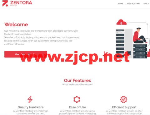 #黑五#Zentora Hosting：德国虚拟主机，首月免费，首年80%优惠，£1.68/年起